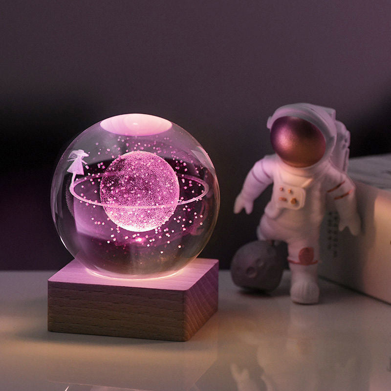 3D Galaxy Crystal Ball Nightlight