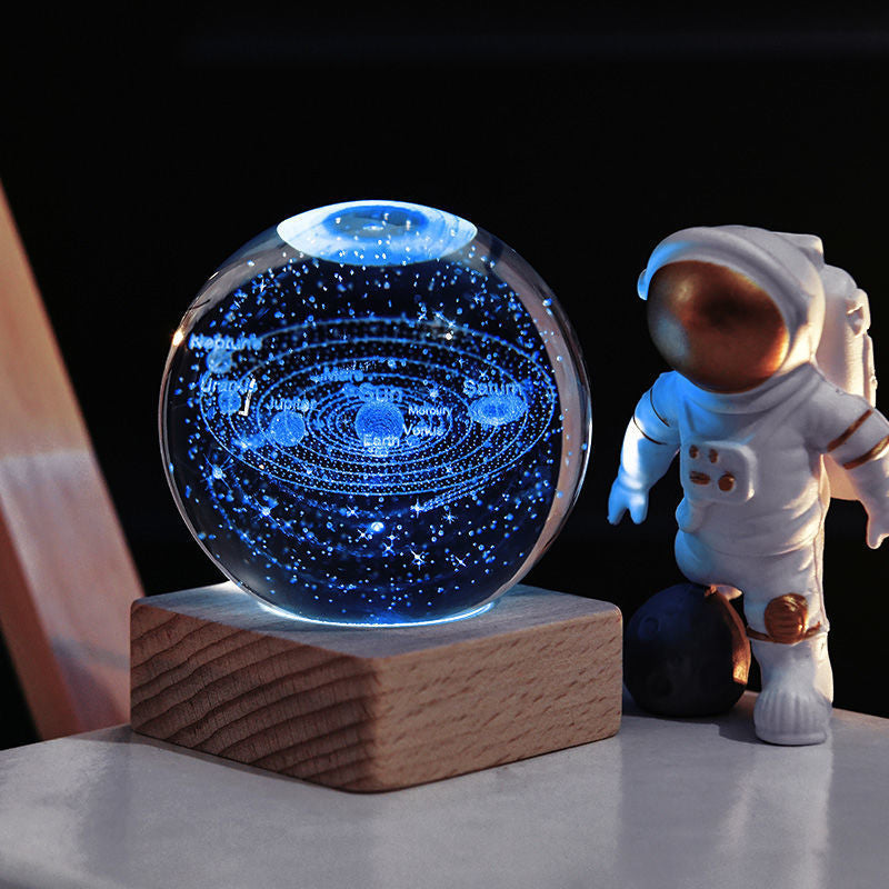 3D Galaxy Crystal Ball Nightlight